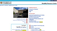 Página Web de la UNIVERSIDAD DE CAMBRIDGE. Dissability Resource Centre.